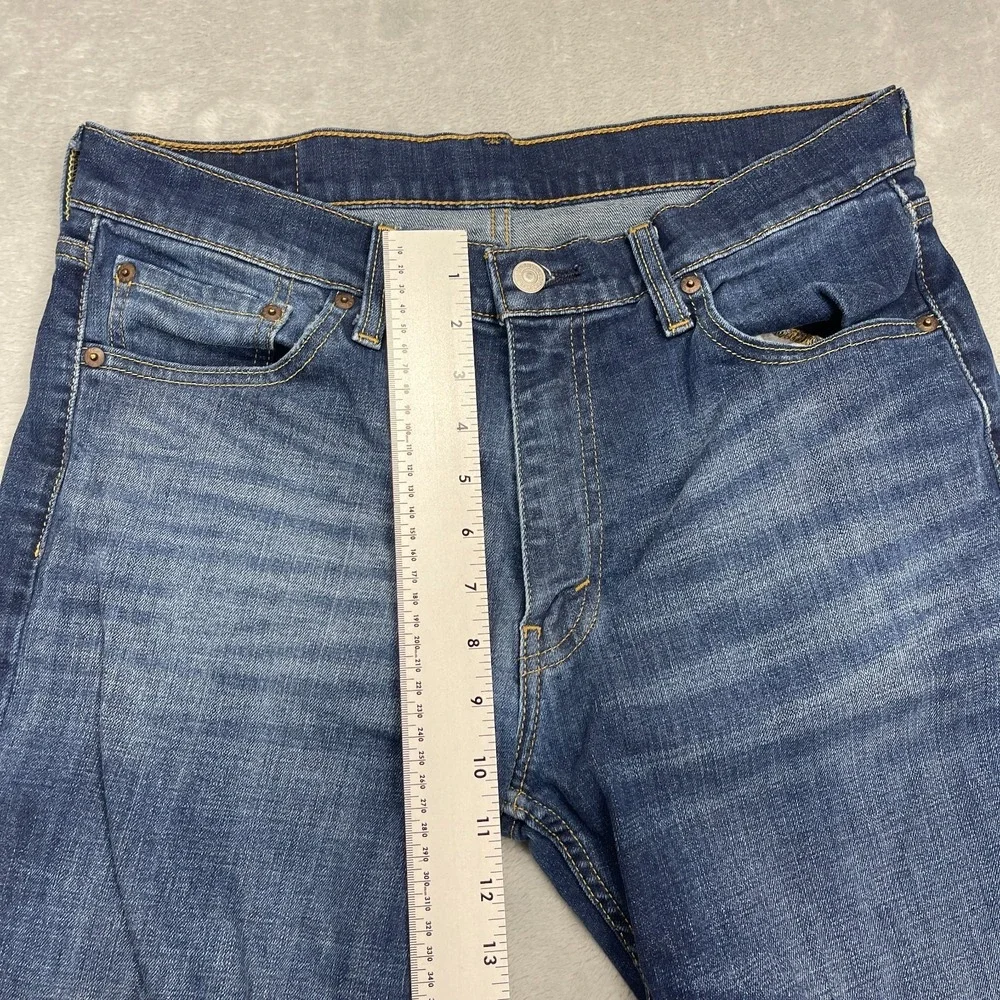 Levi's Jeans Mens 33x30 Blue Denim Whiskered Faded Low Rise 527 Slim Bootcut Leg